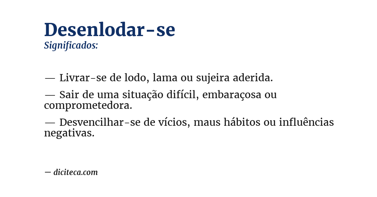 Significado de desenlodar-se