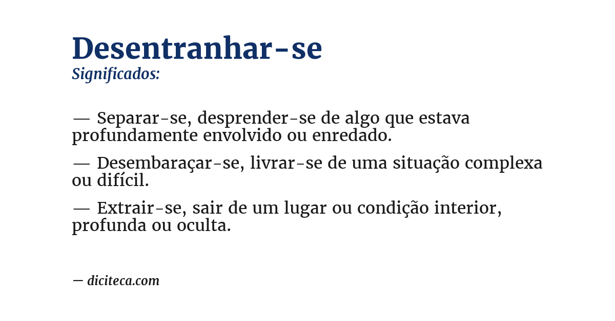 Significado de desentranhar-se