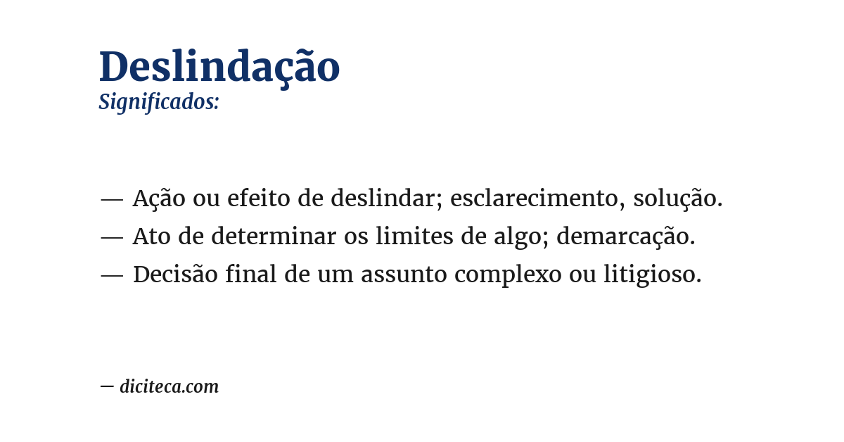 Significado de deslindação