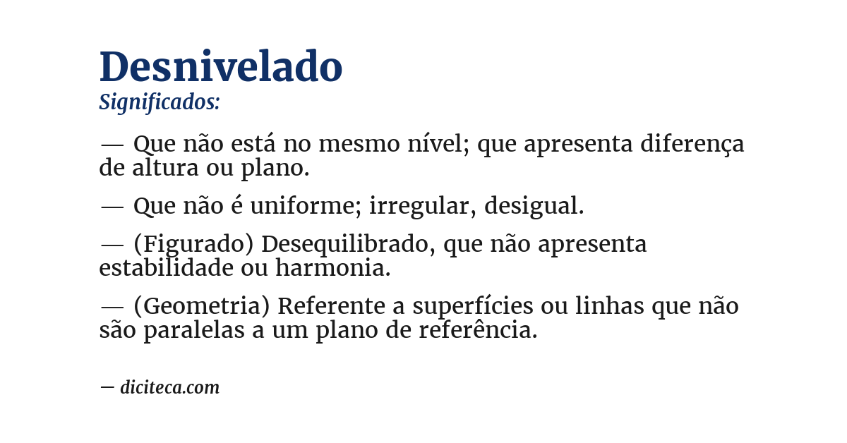 Significado de desnivelado