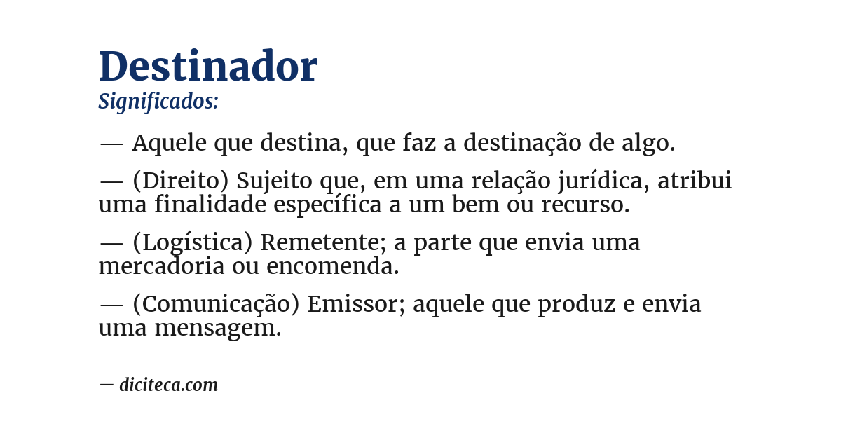 Significado de destinador