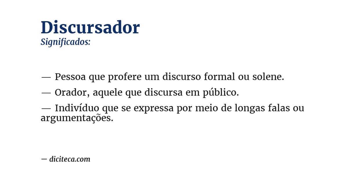 Significado de discursador