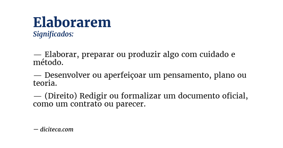Significado de elaborarem