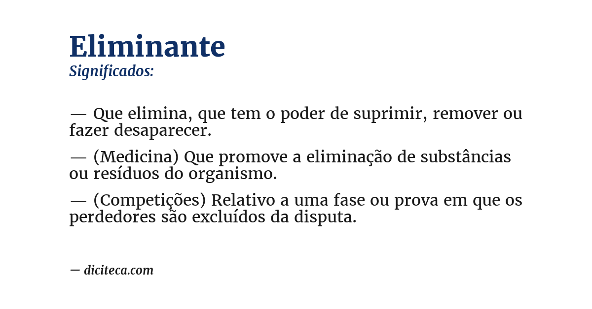 Significado de eliminante