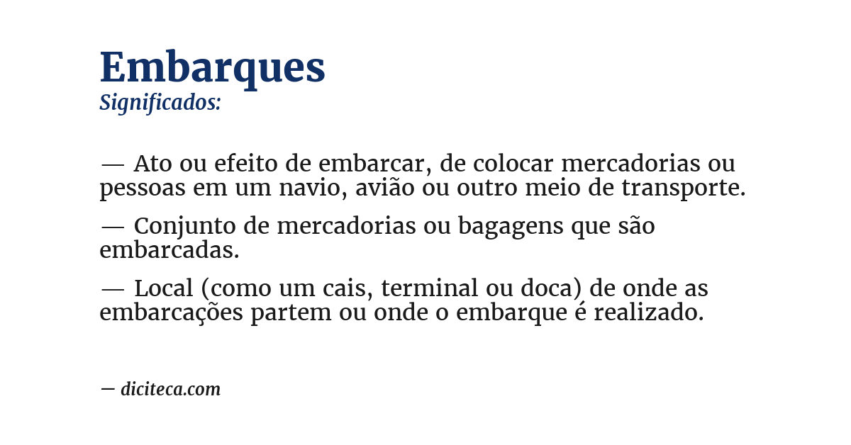 Significado de embarques