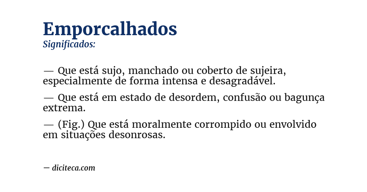 Significado de emporcalhados