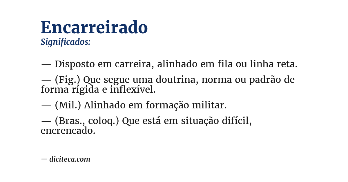 Significado de encarreirado