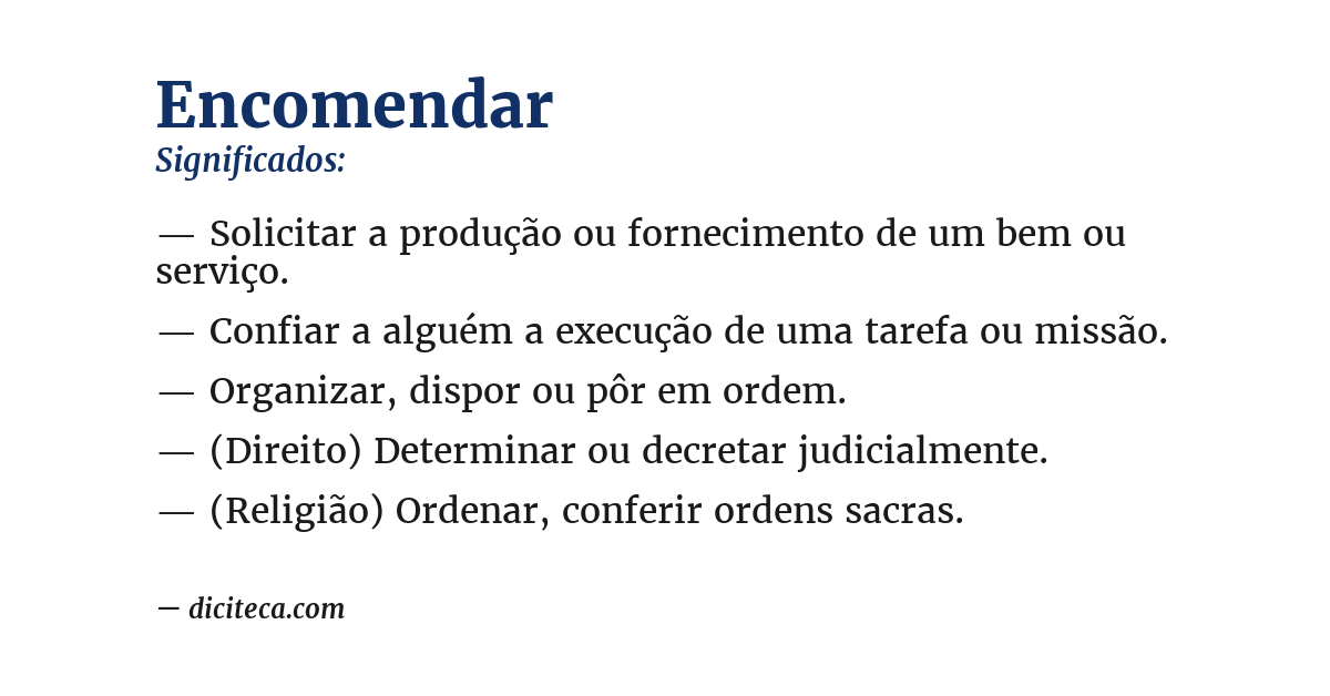 Significado de encomendar