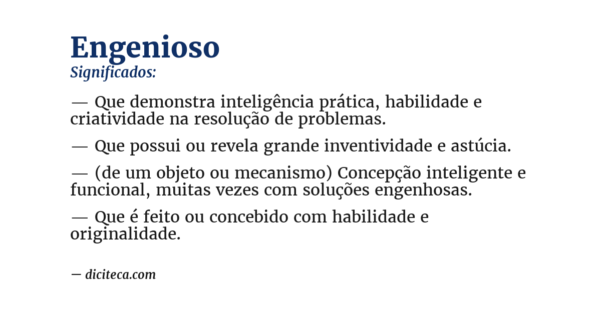 Significado de engenioso