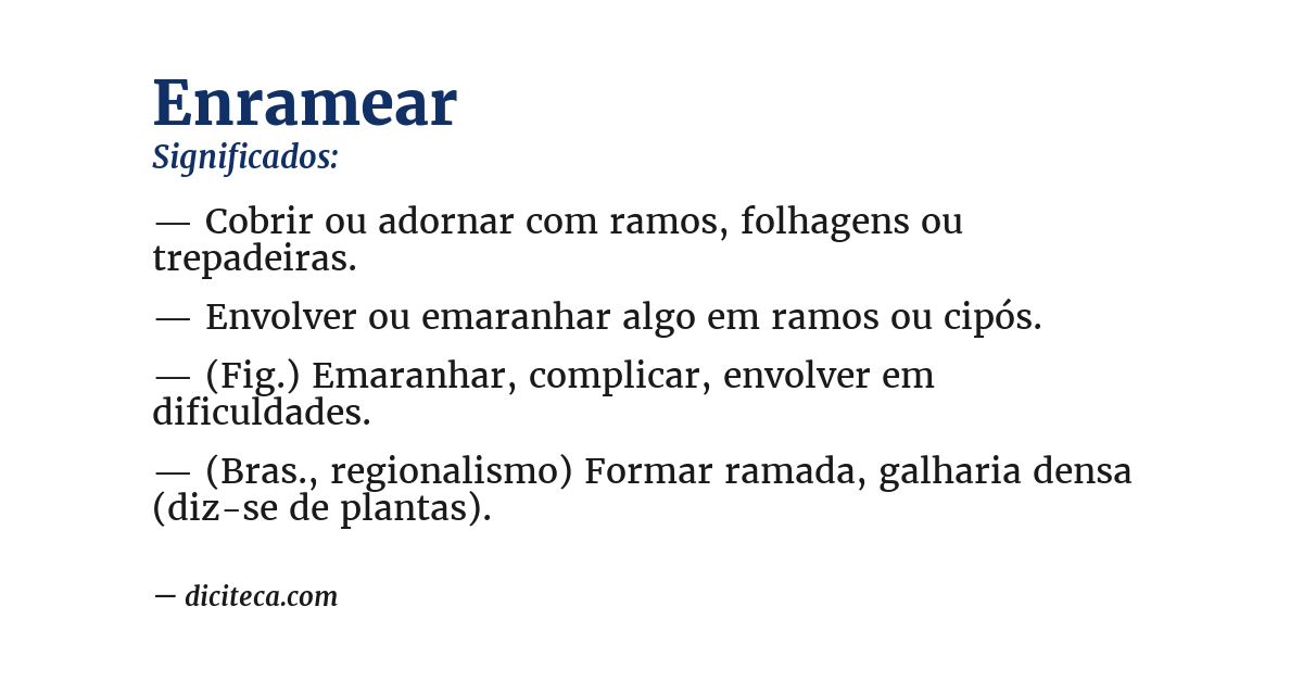 Significado de enramear