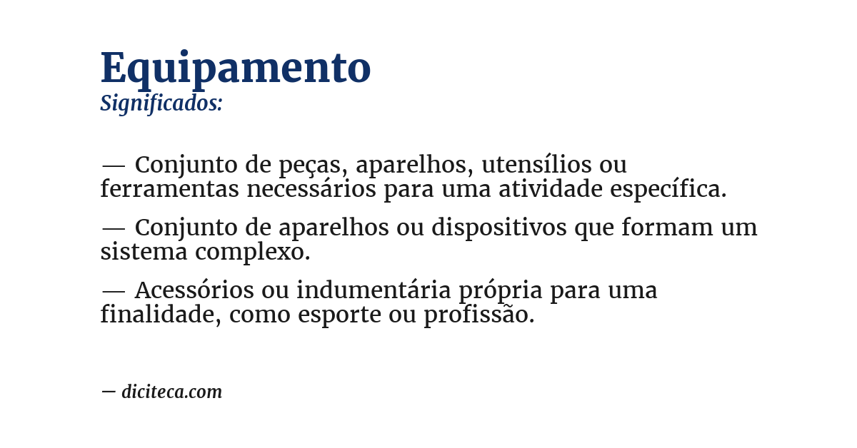 Significado de equipamento