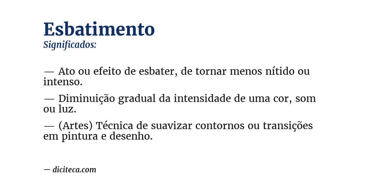 Significado de esbatimento