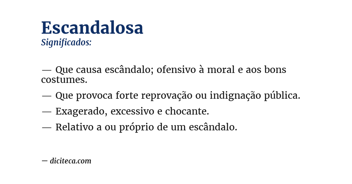 Significado de escandalosa