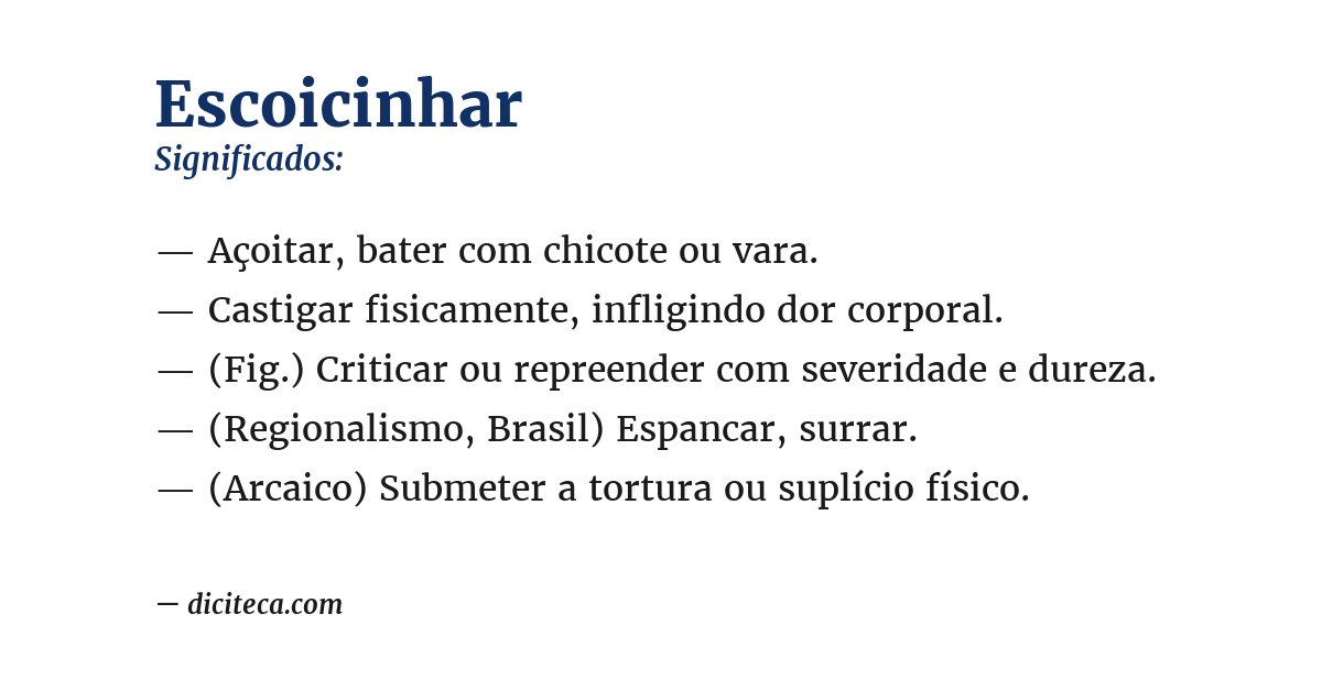 Significado de escoicinhar