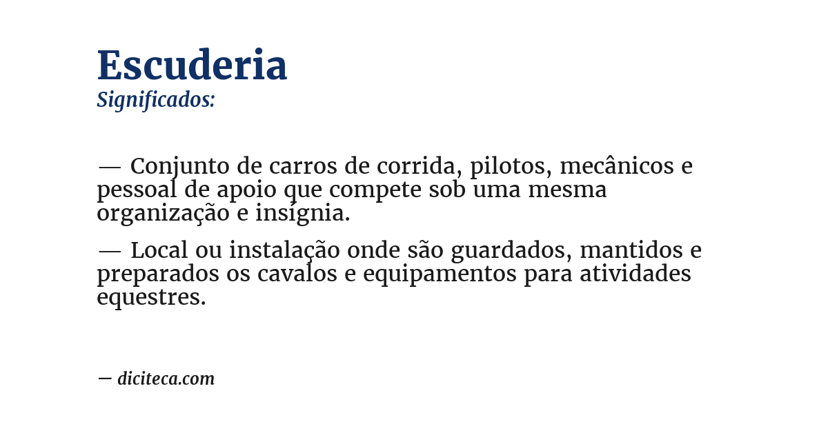 Significado de escuderia