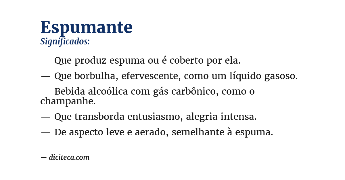 Significado de espumante