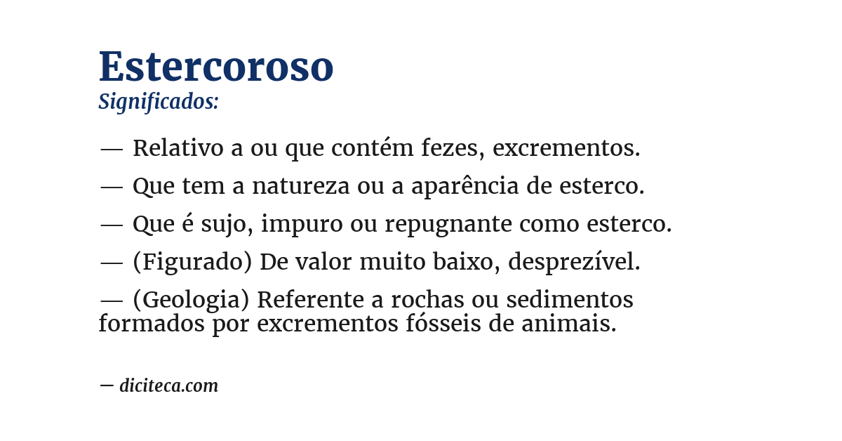 Significado de estercoroso