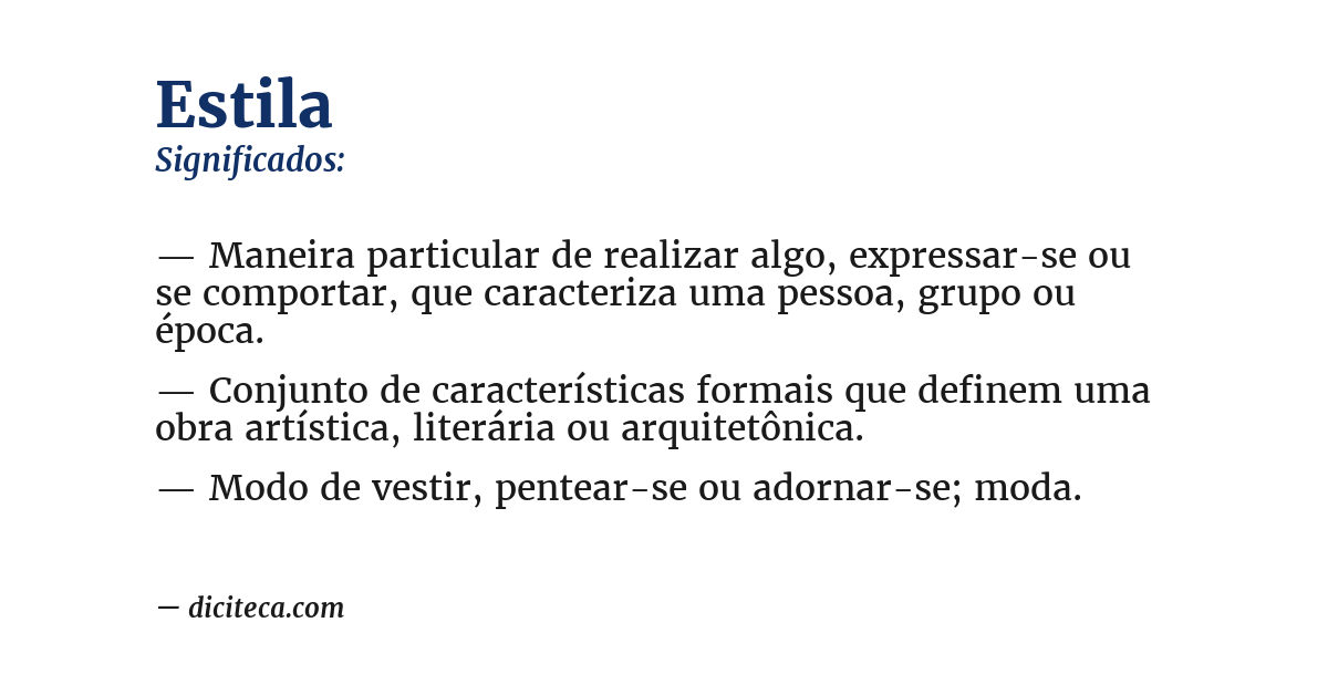 Significado de estila
