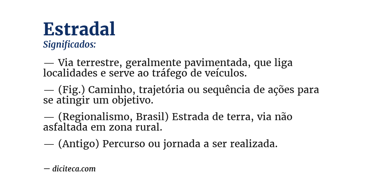 Significado de estradal