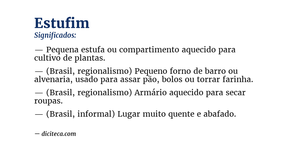 Significado de estufim