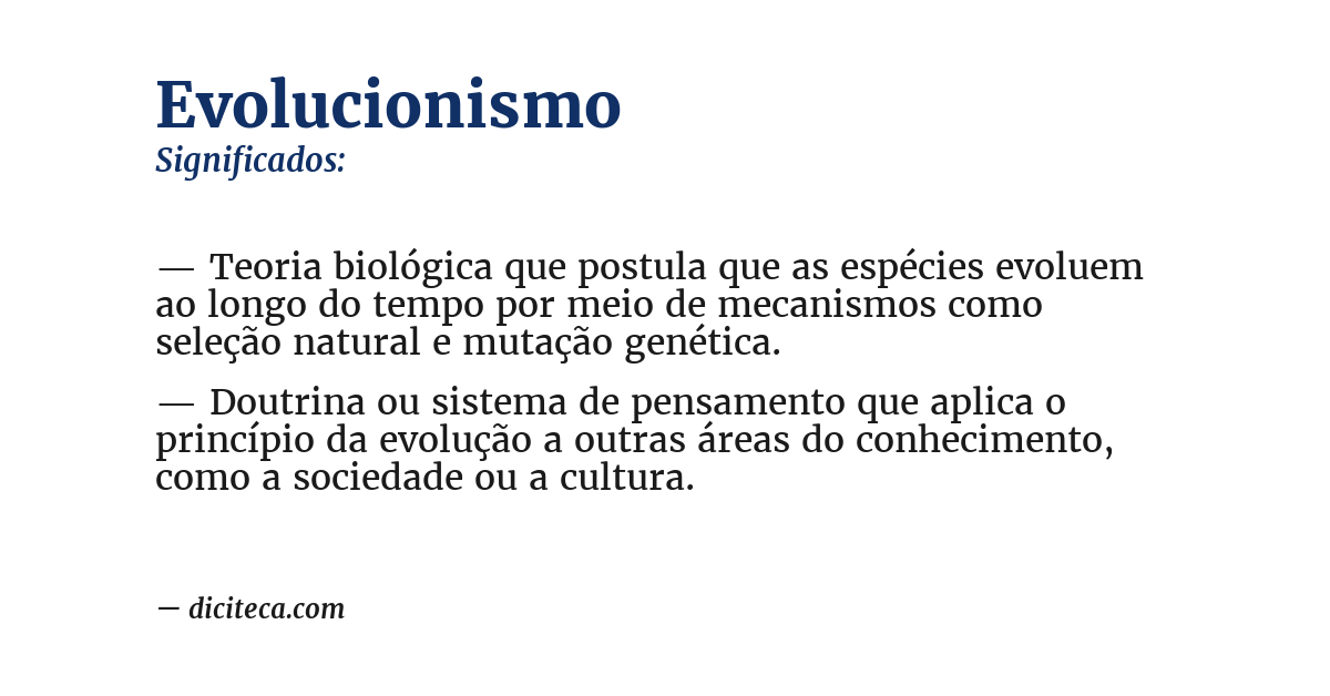 Significado de evolucionismo
