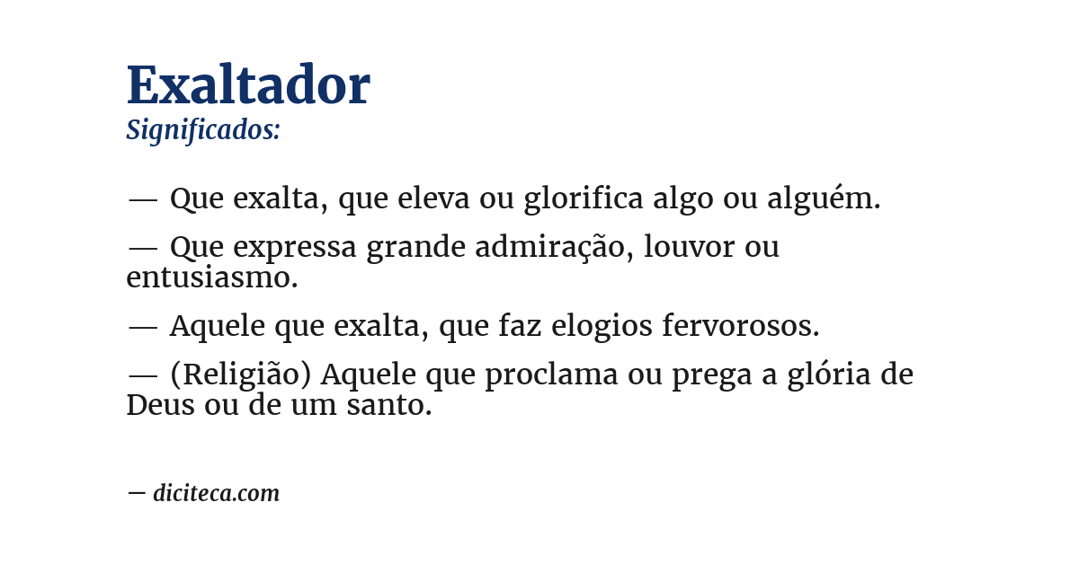 Significado de exaltador