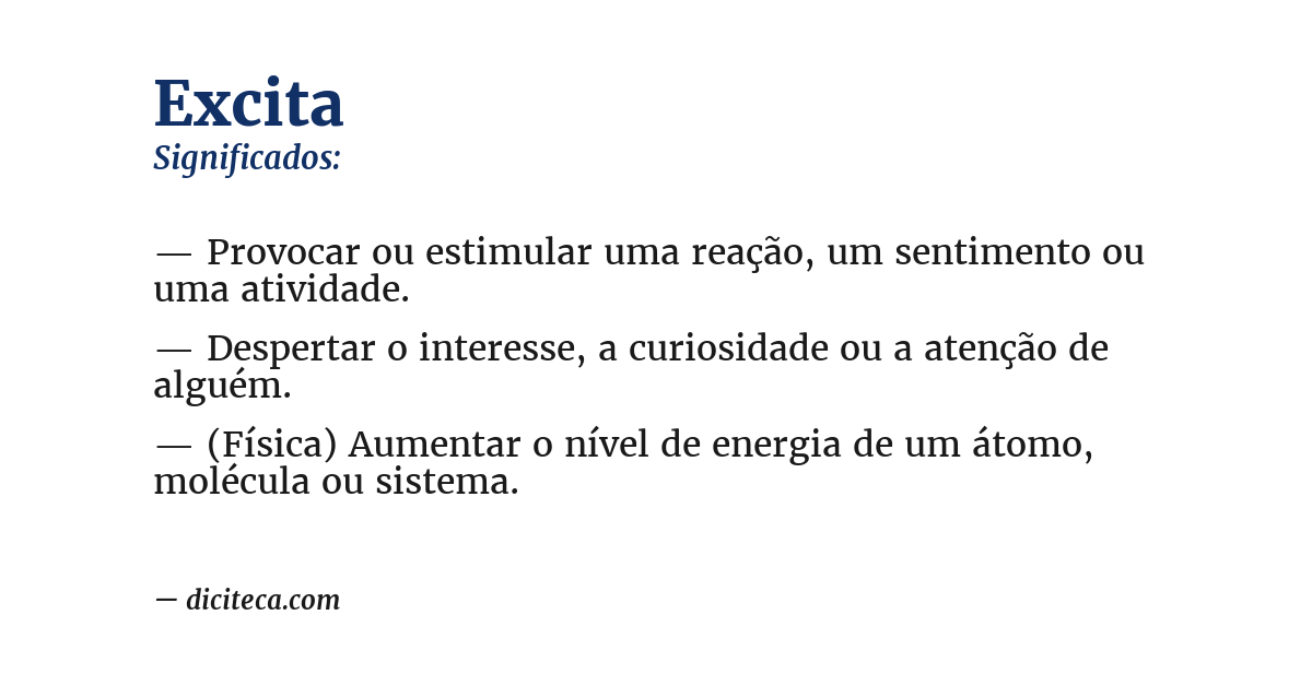 Significado de excita