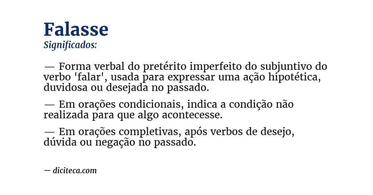 Significado de falasse