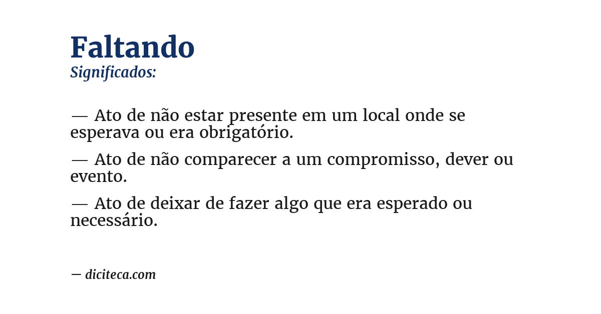 Significado de faltando