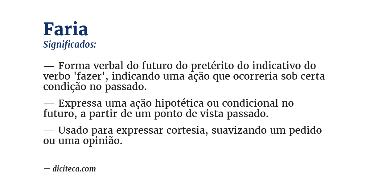 Significado de faria