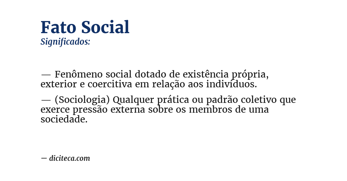 Significado de fato social