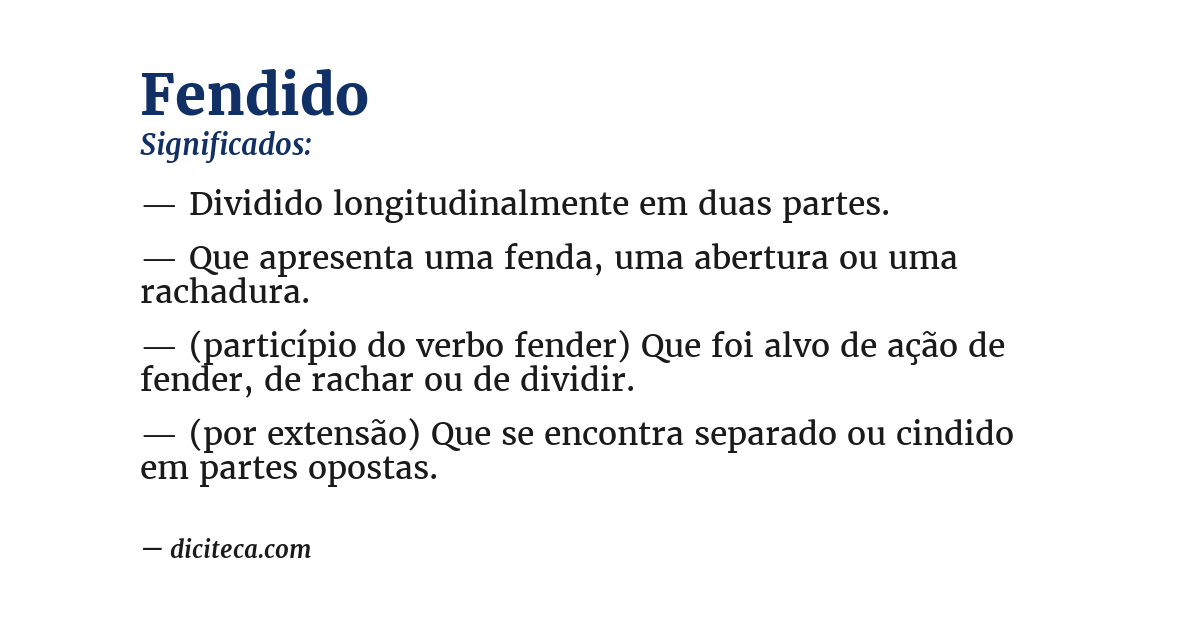 Significado de fendido