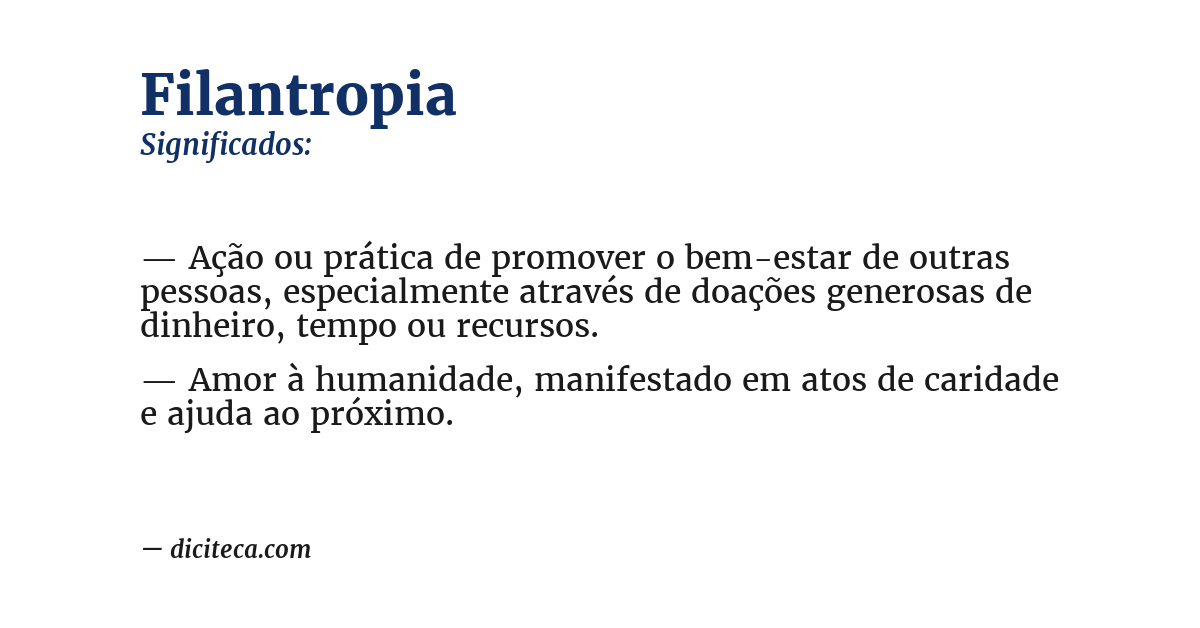 Significado de filantropia