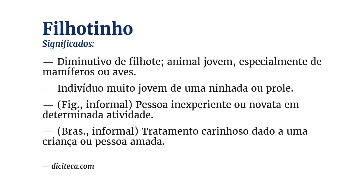 Significado de filhotinho