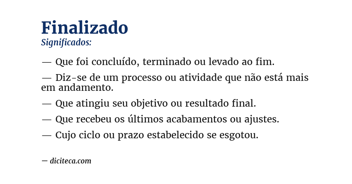 Significado de finalizado