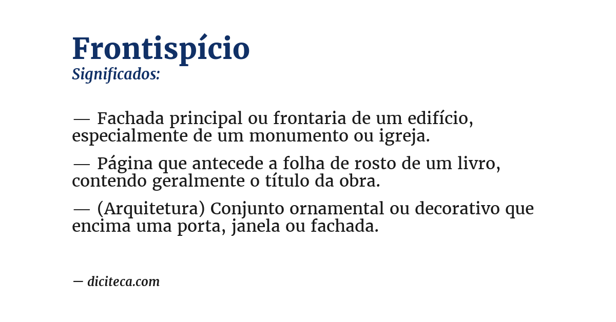 Significado de frontispício
