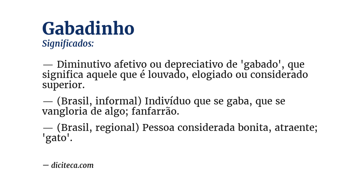 Significado de gabadinho