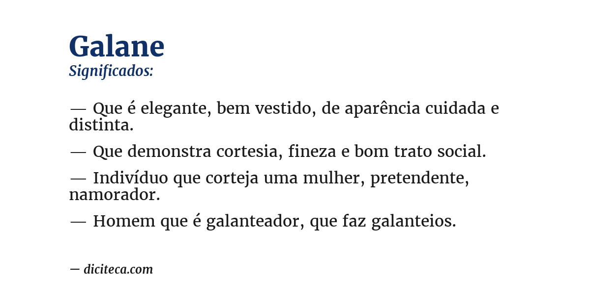Significado de galane
