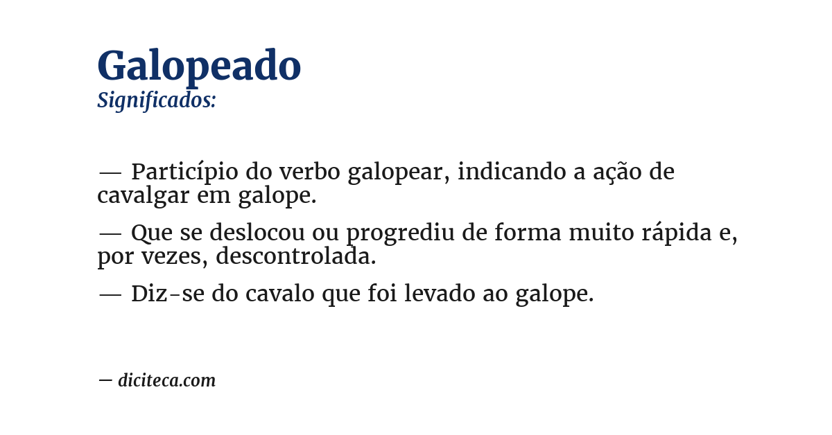 Significado de galopeado