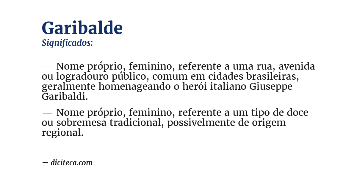 Significado de garibalde