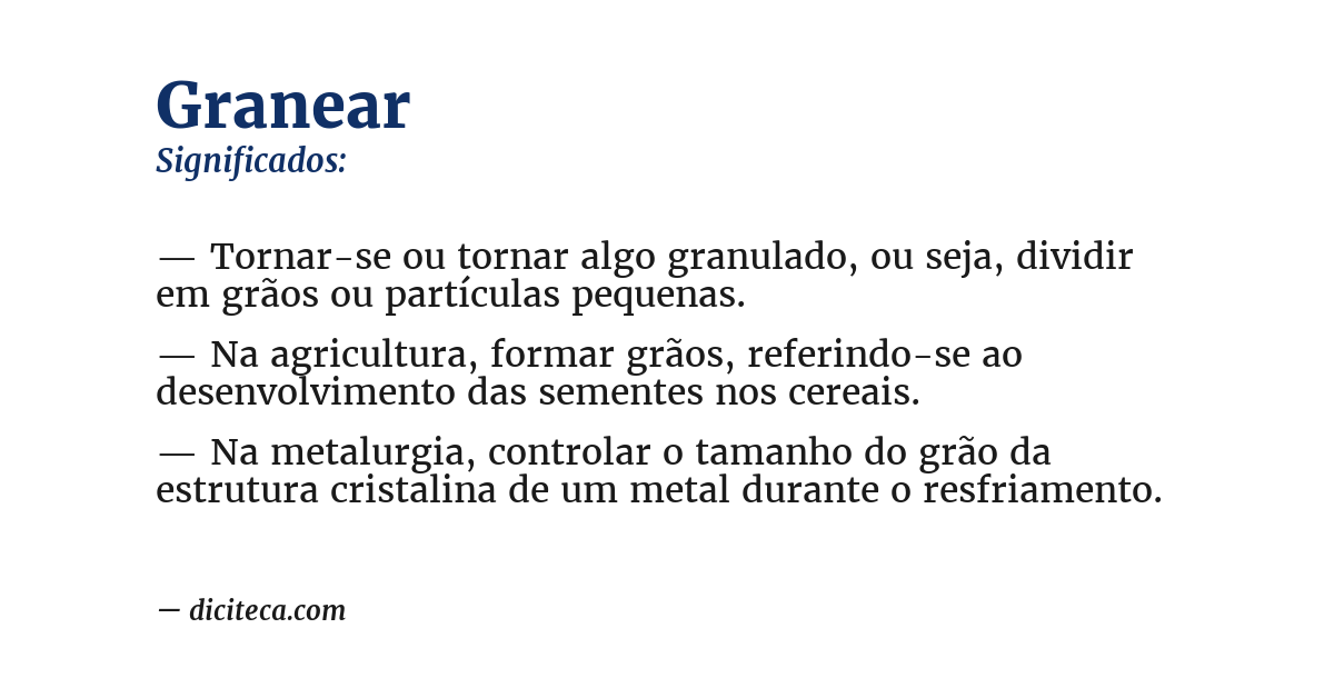 Significado de granear