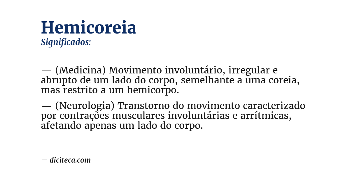 Significado de hemicoreia