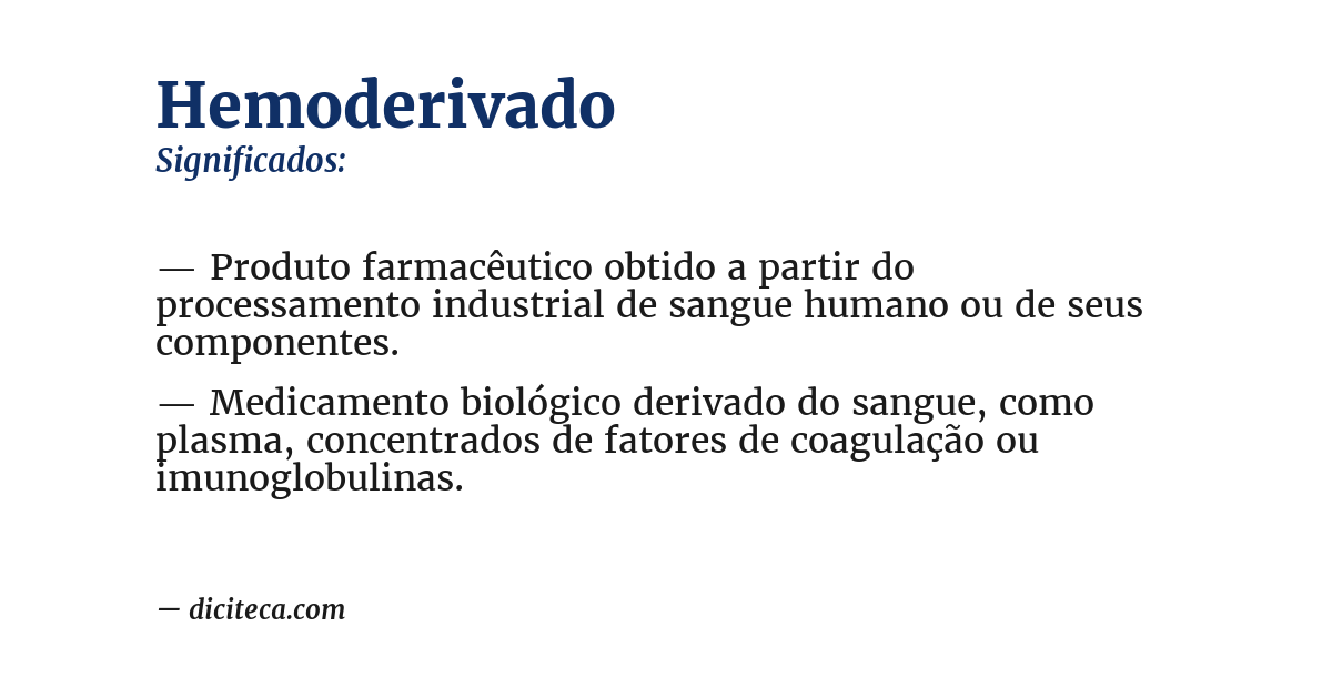 Significado de hemoderivado