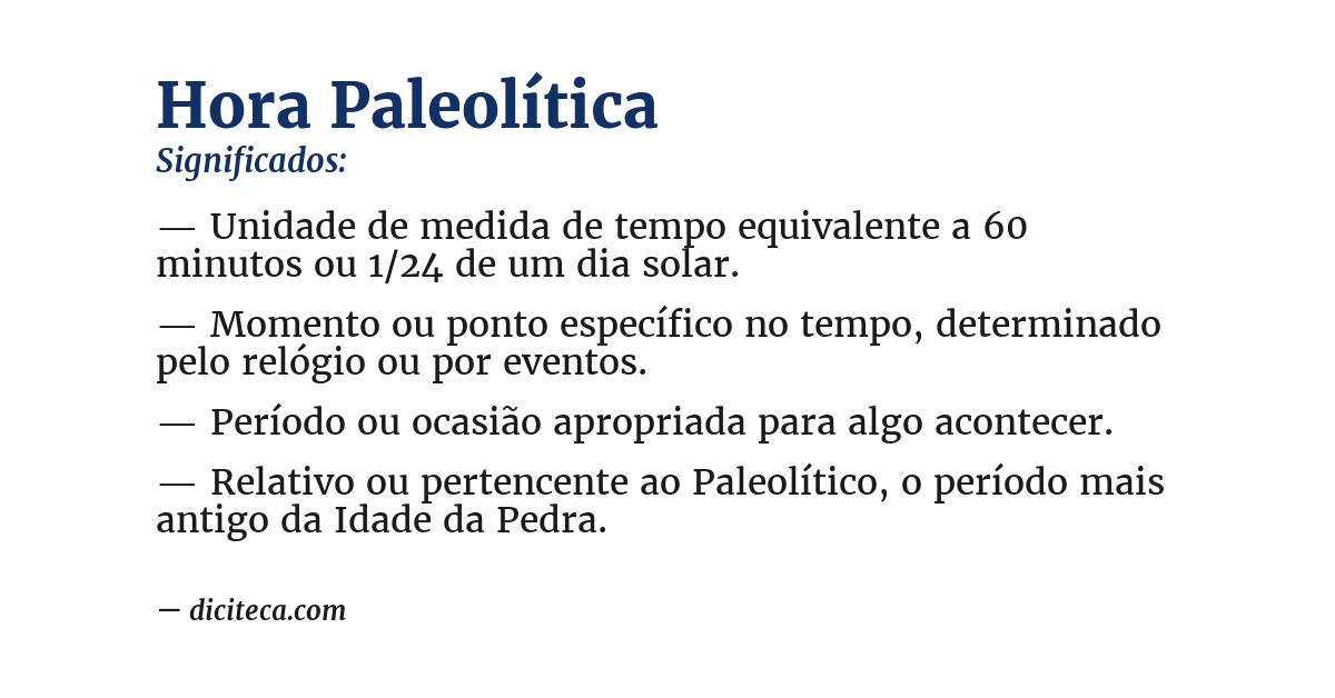 Significado de hora paleolítica
