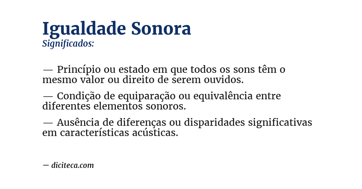 Significado de igualdade sonora