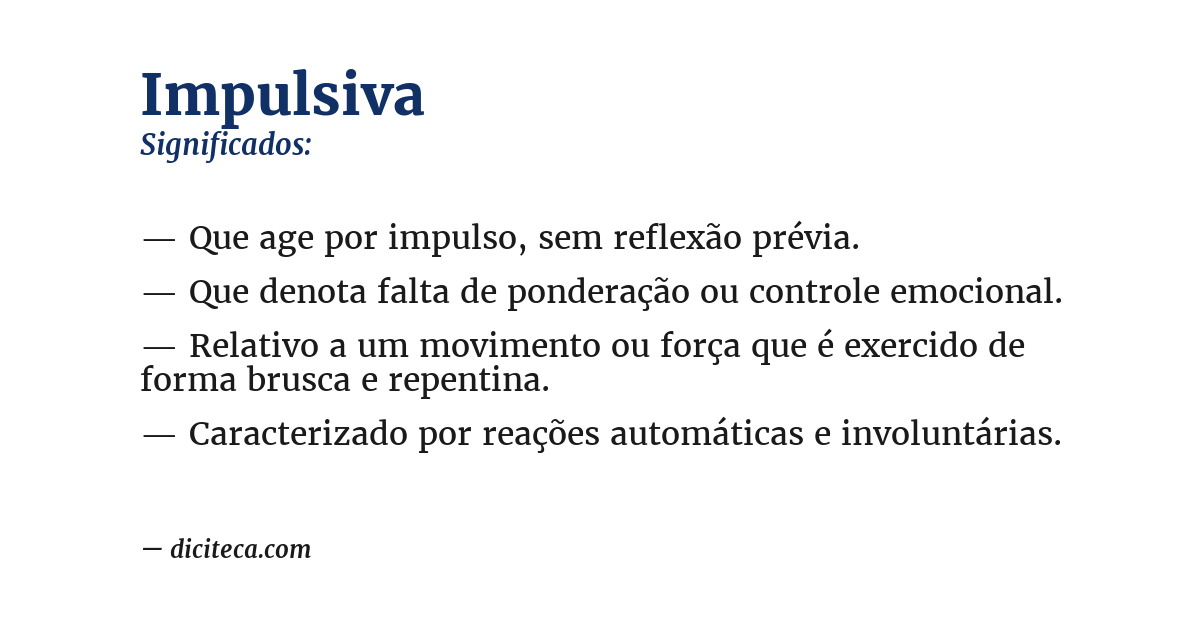 Significado de impulsiva