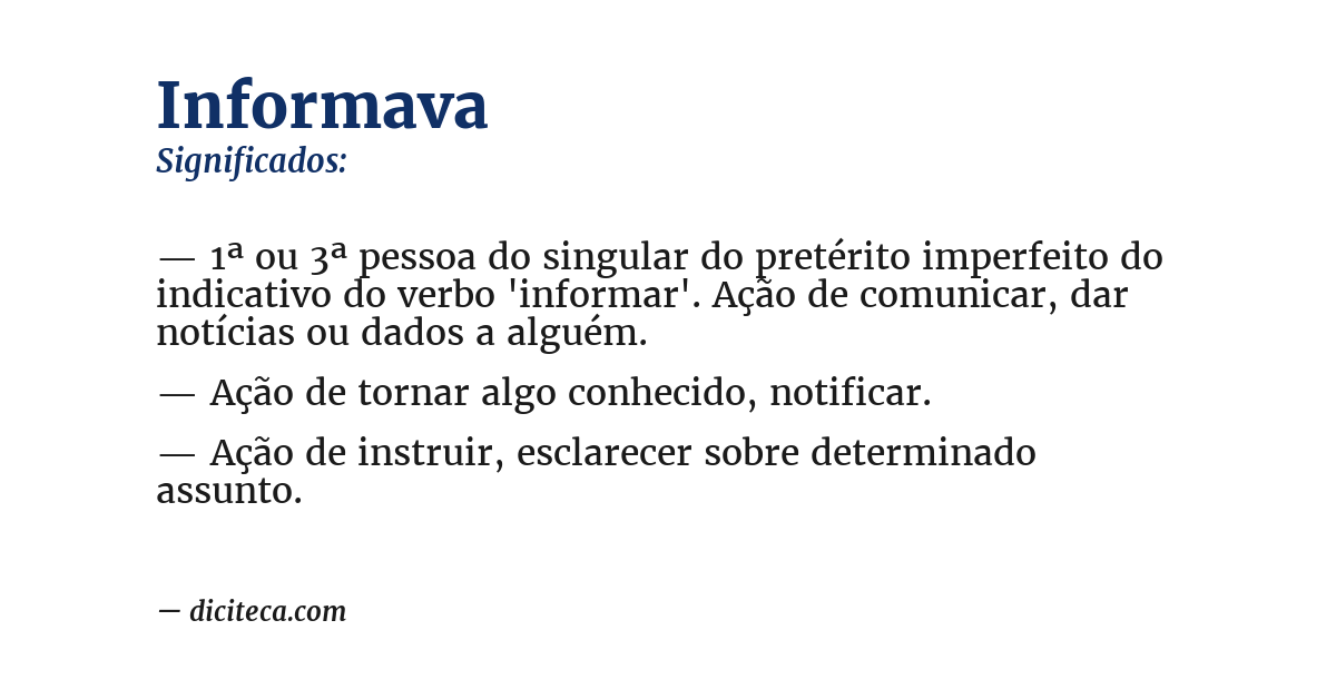 Significado de informava