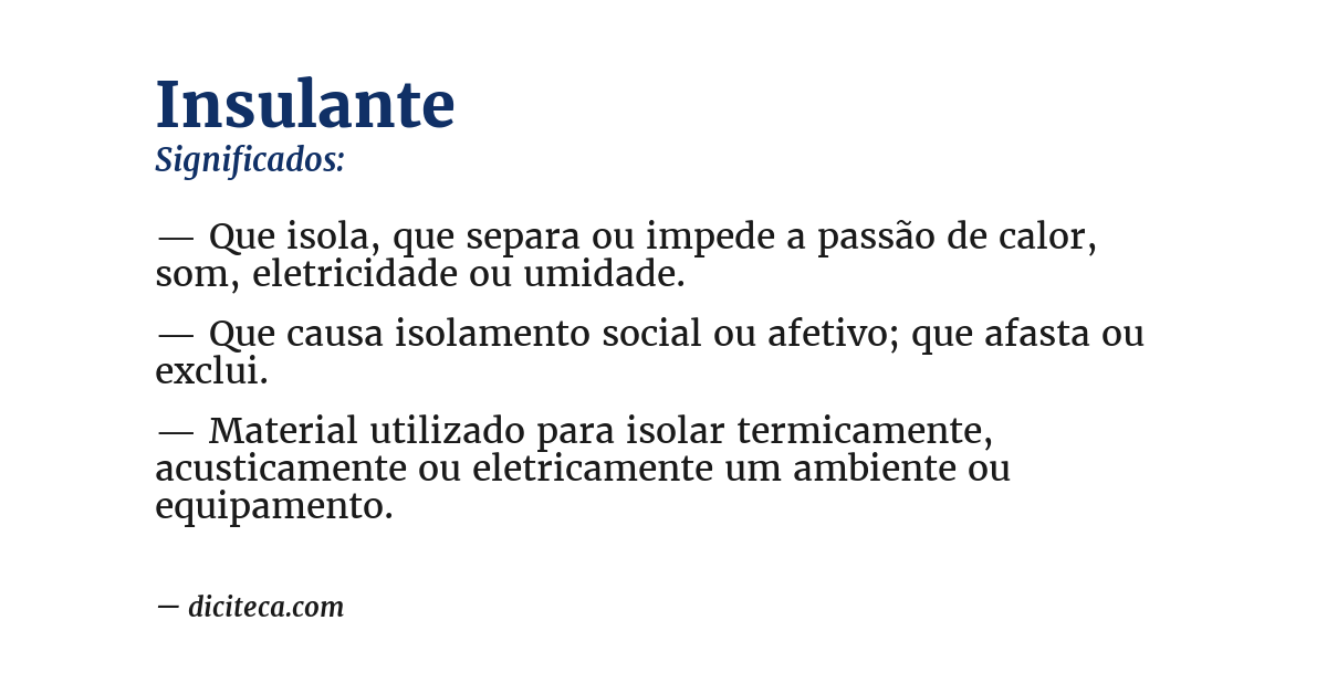Significado de insulante