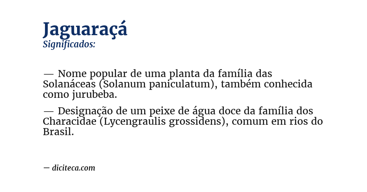 Significado de jaguaraçá