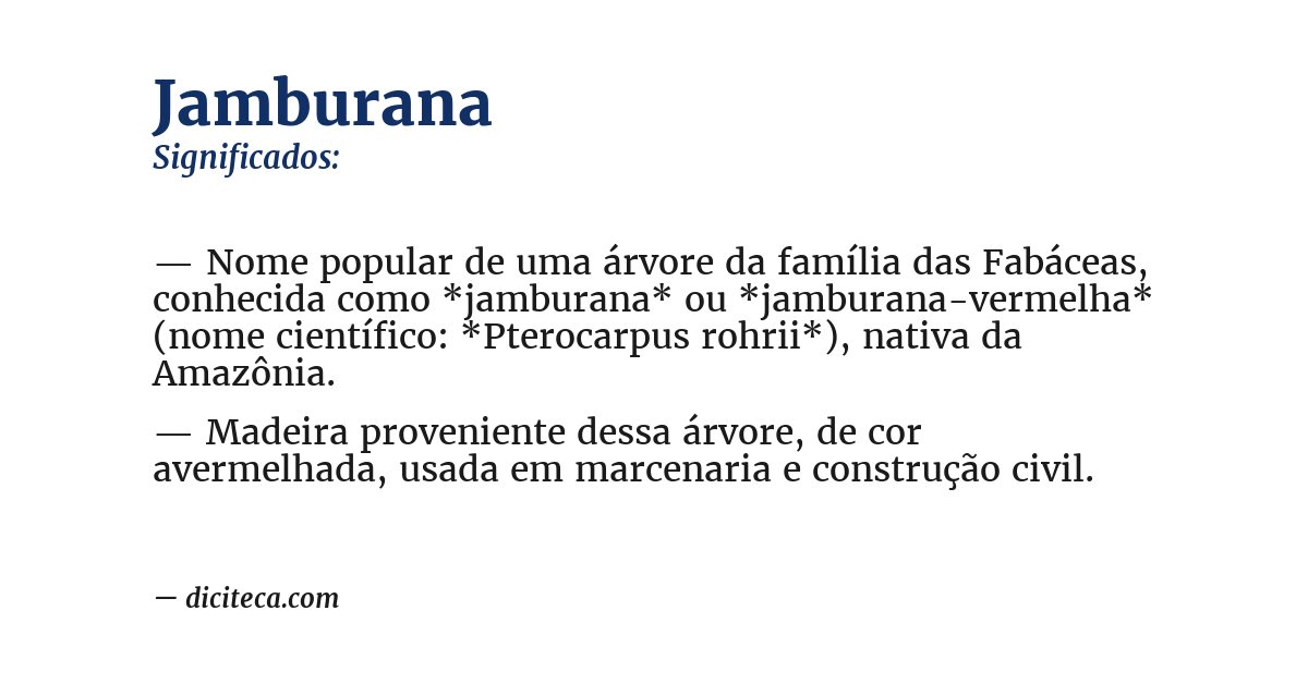 Significado de jamburana